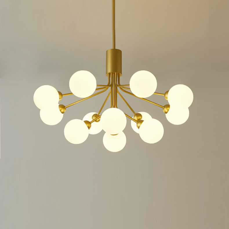Gold Branching Globe Chandelier
