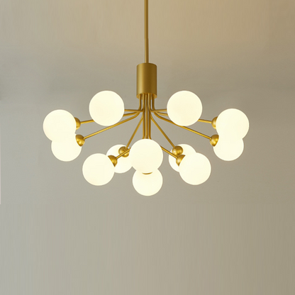 Gold Branching Globe Chandelier