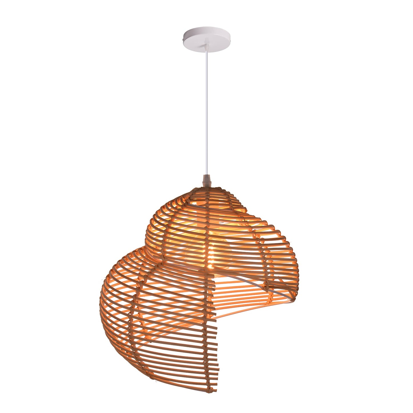 Woven Rattan Ribbon Pendant Light