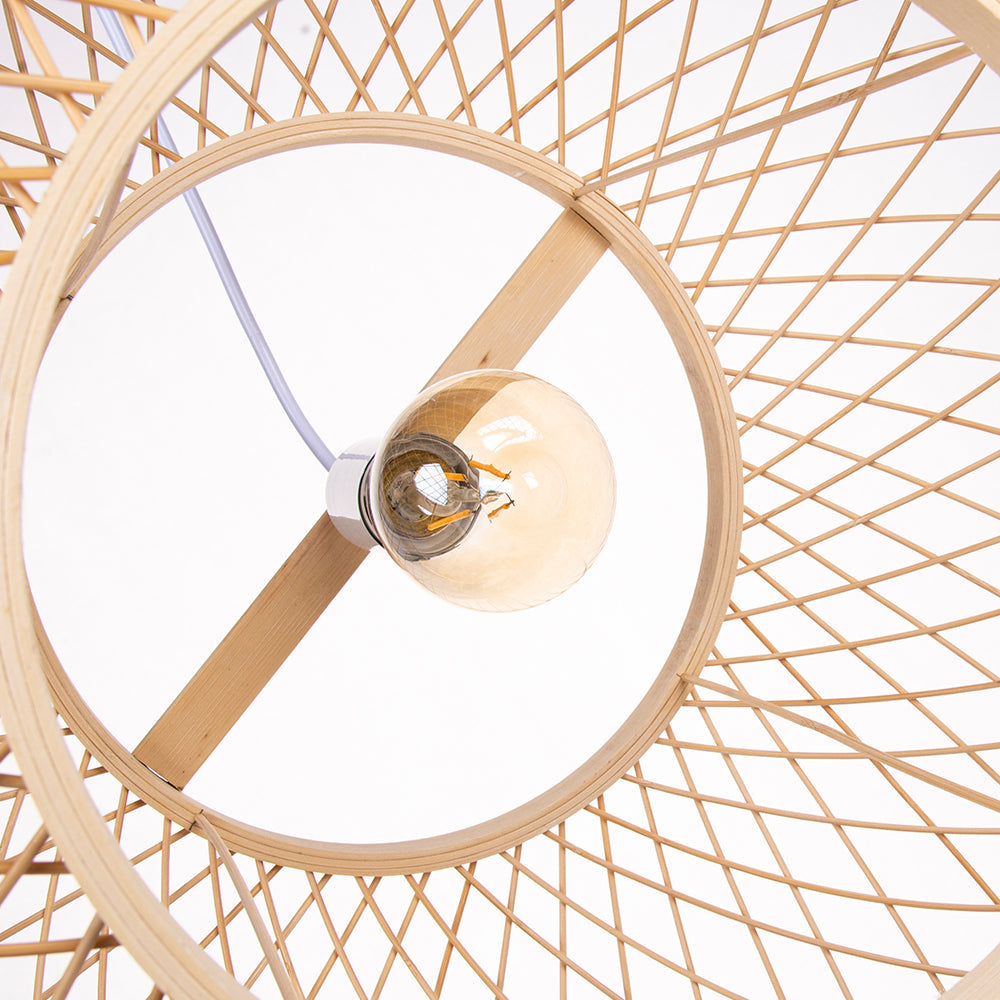 Boho Bamboo Wicker Hanging Lamp