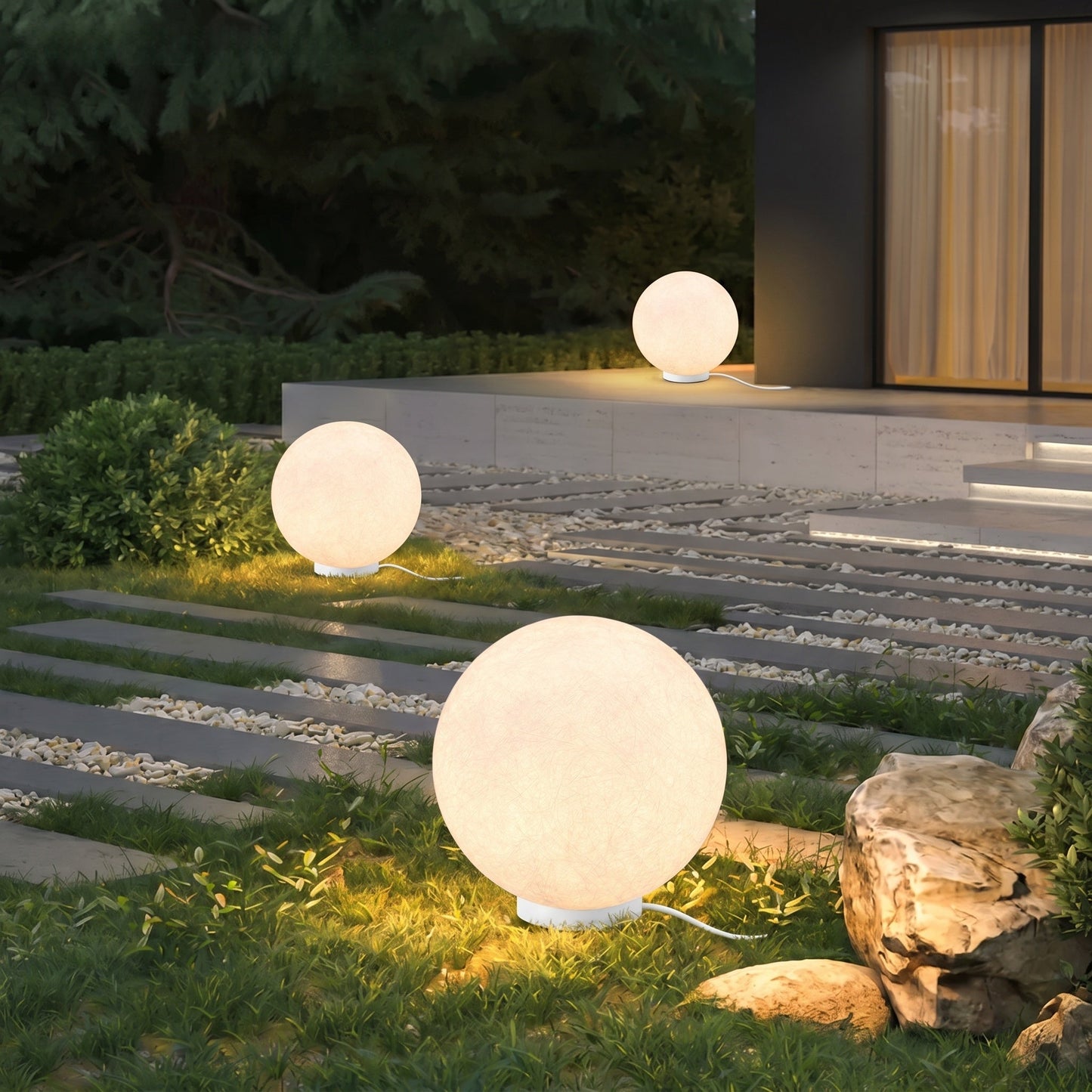 Hemp Fibre Moon Globe Lamp