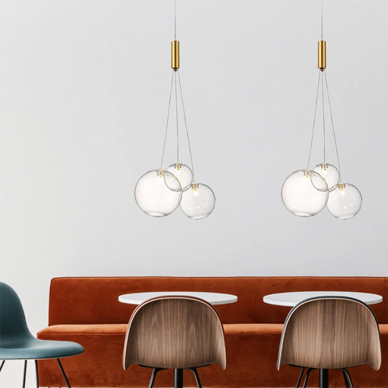 Cascading Glass Globe Chandelier
