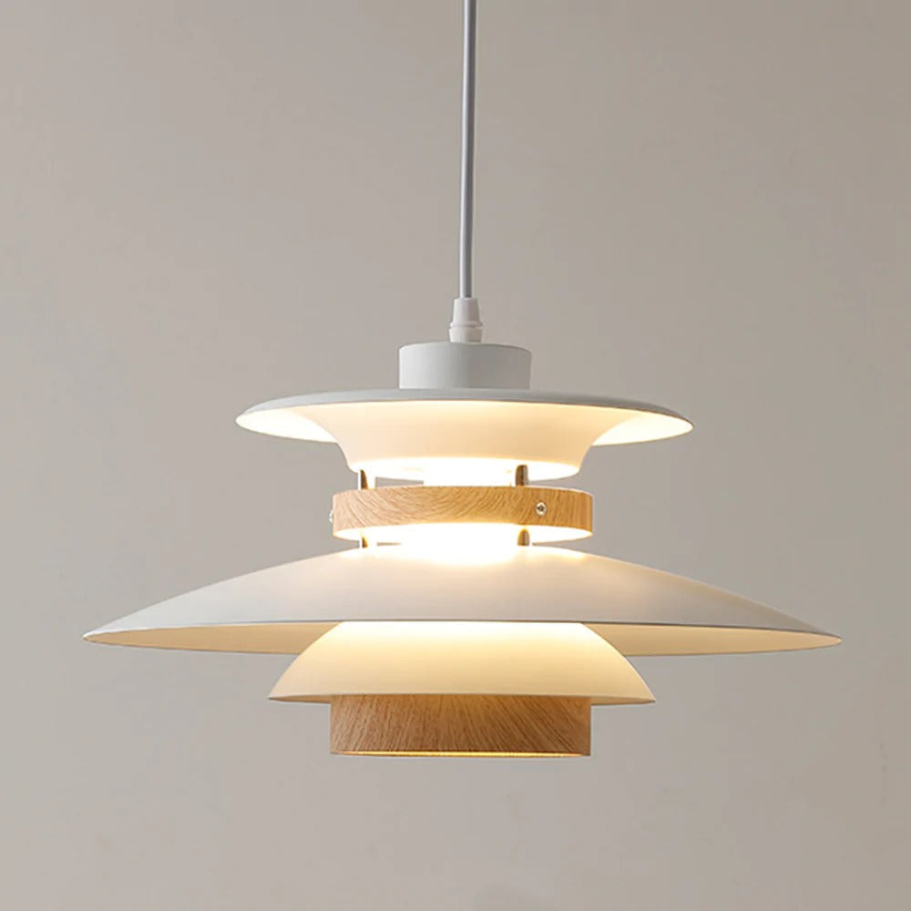 Nordic Wood and Aluminium Pendant Light