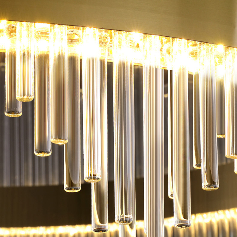 Crystal Wave Chandelier in Brushed Gold