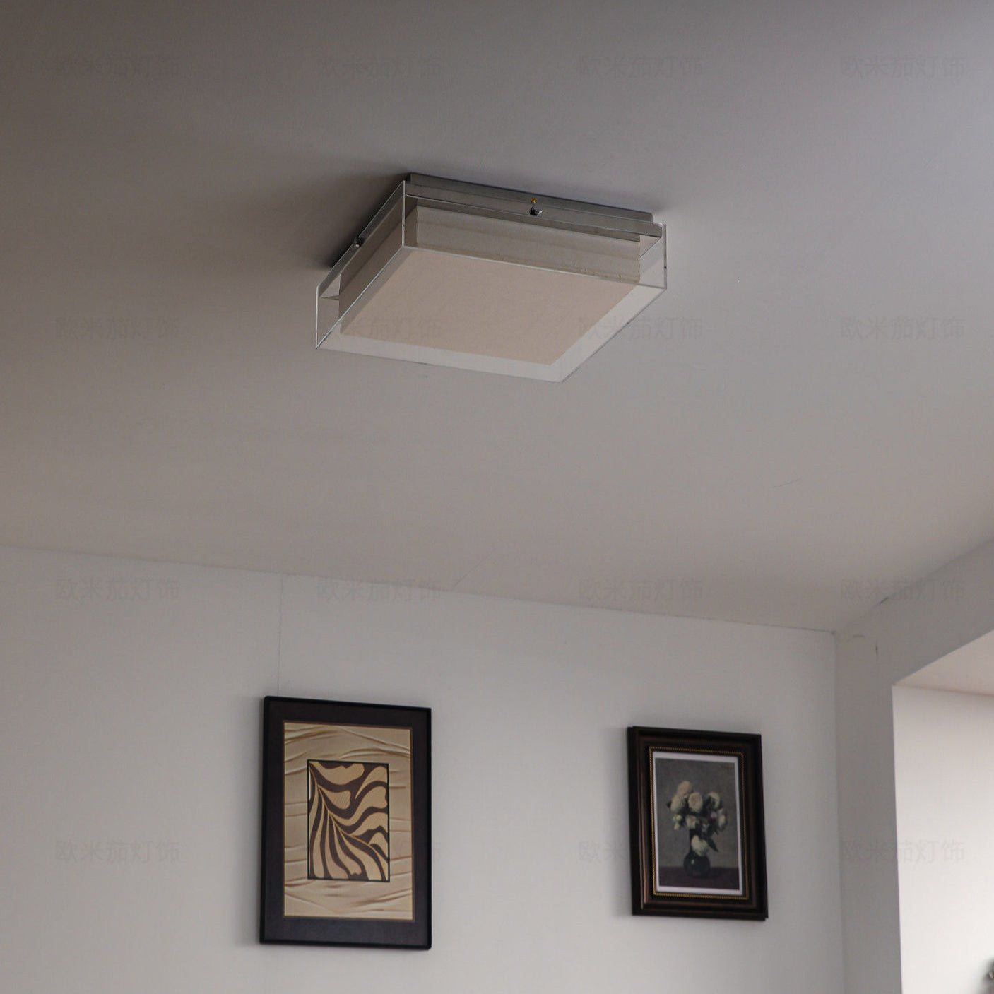 Layered Square Acrylic Flush Mount