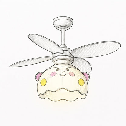 Kids Bear Ceiling Fan with LED Light
