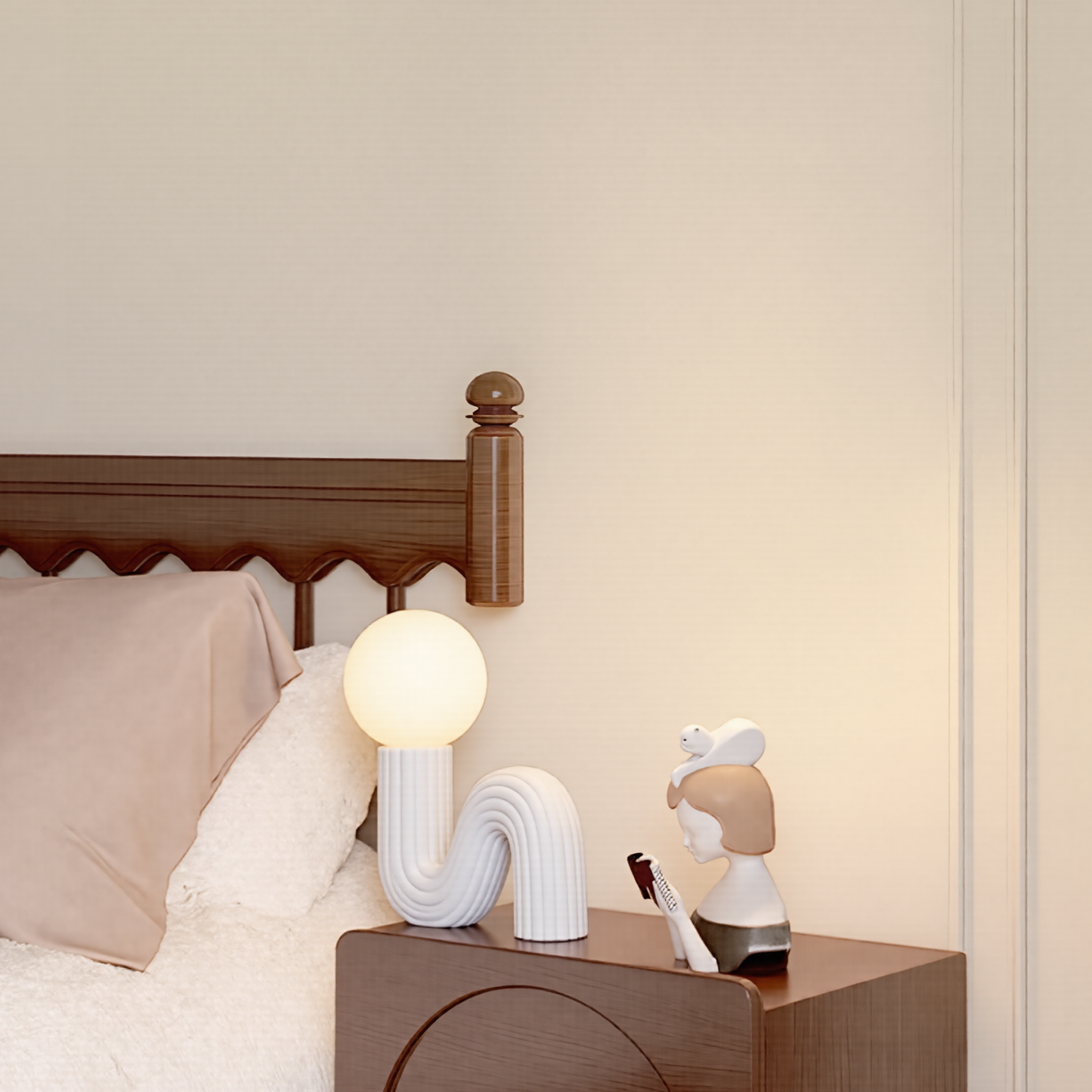 Memphis Wavy Ribbed Ceramic Table Lamp