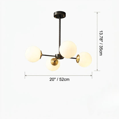 Black and Brass Sputnik Globe Chandelier
