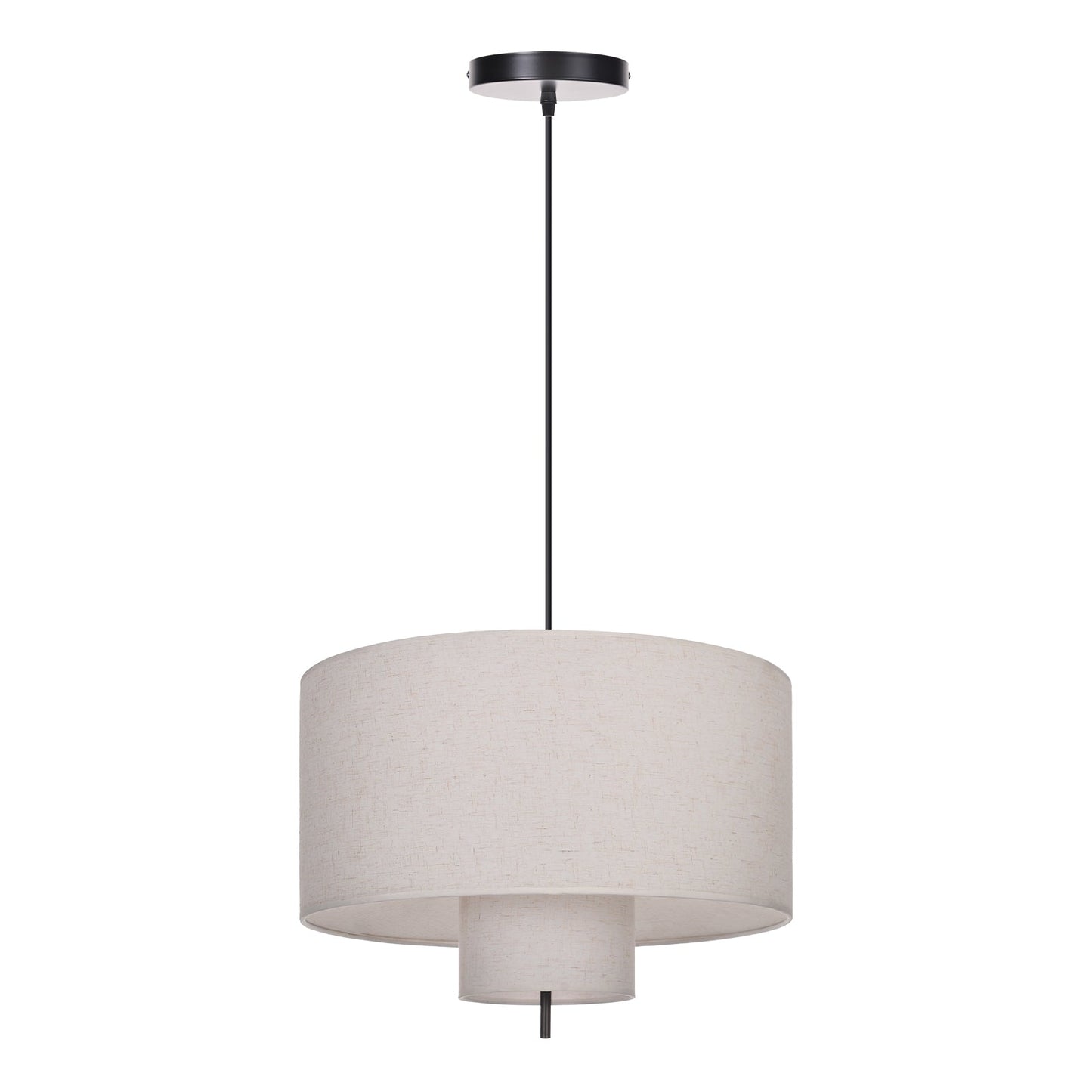 Nested Linen Drum Pendant Light