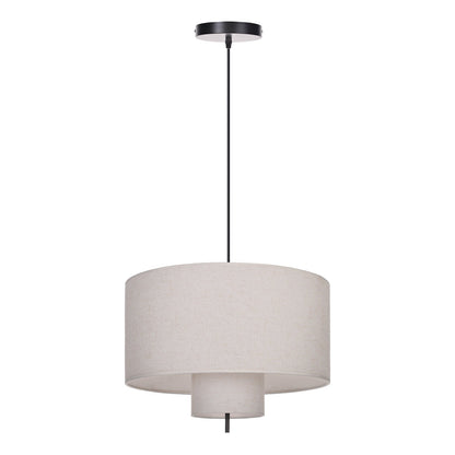 Nested Linen Drum Pendant Light