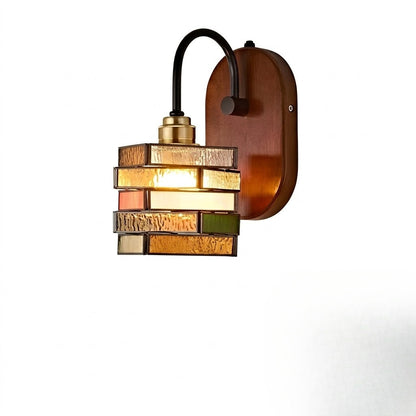 Geometric Stained Glass Wall Light