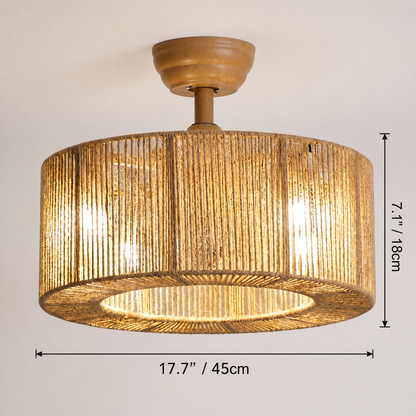 Wabi-Sabi Rope Ceiling Fan Light