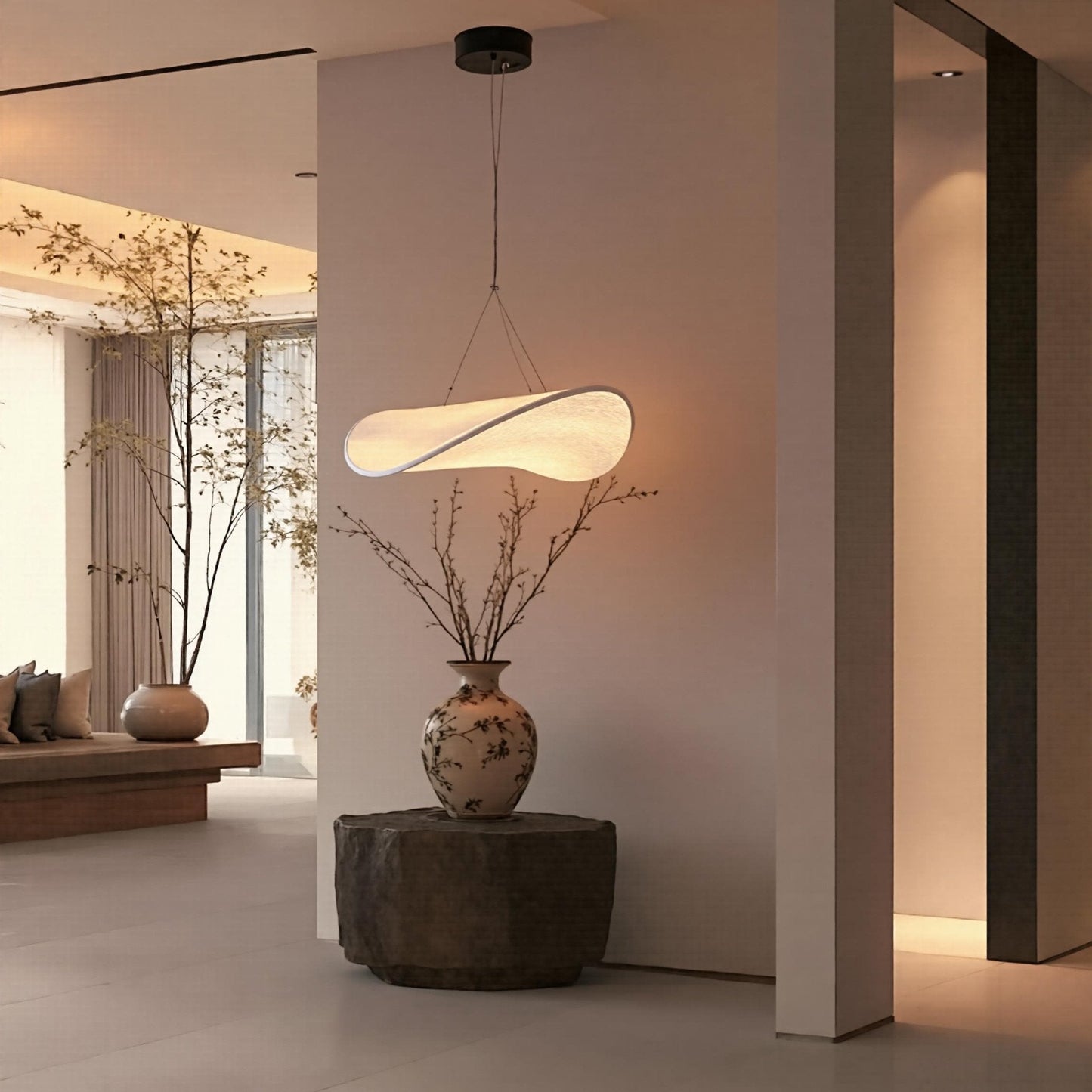 Wavy Fibre Linear Pendant Light