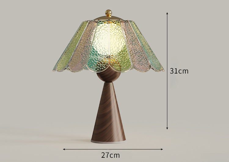 French Retro Glass Bedside Night Lamp
