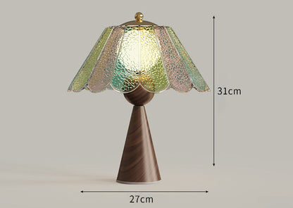 French Retro Glass Bedside Night Lamp
