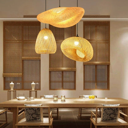 Woven Bamboo Pendant Light, 38-100cm