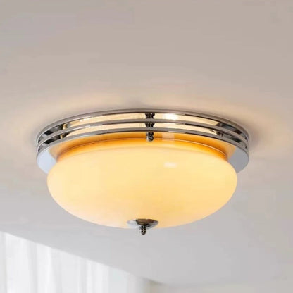 Bauhaus Amber Glass Flush Mount