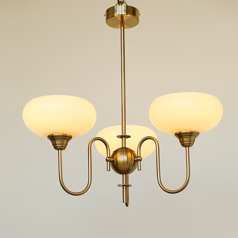 French Retro Gooseneck Globe Chandelier