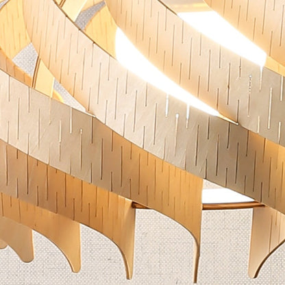 Twisted Wood Ribbon Pendant Light