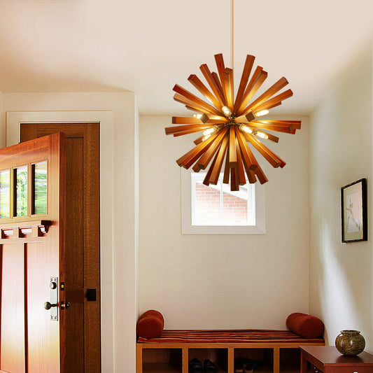 Solid Wood Starburst Chandelier