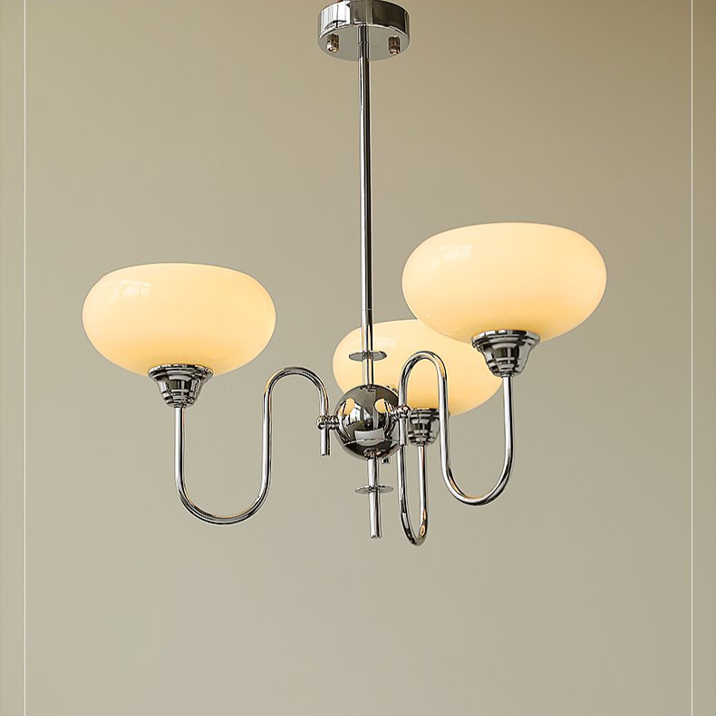 Chrome Gooseneck Globe Chandelier