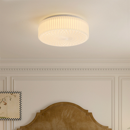 Retro Nostalgia Milky White Art Glass Ceiling Light