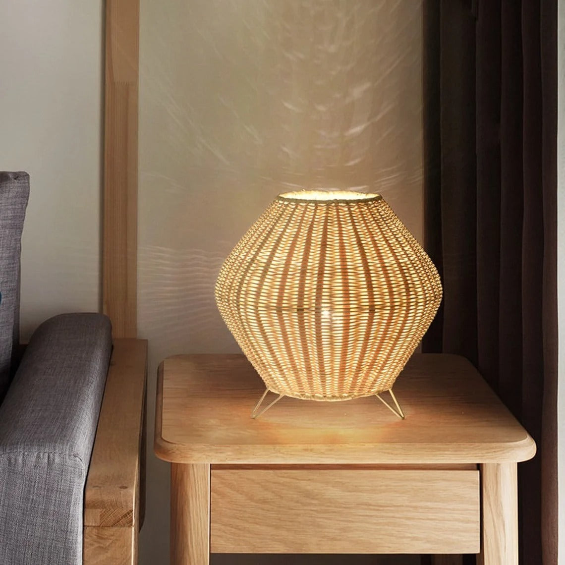 Handmade Rattan Reading Table Lamp