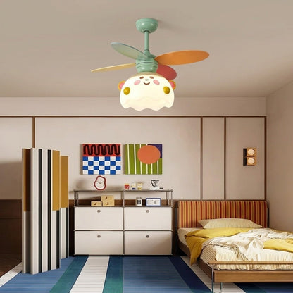 Kids Bear Ceiling Fan with LED Light