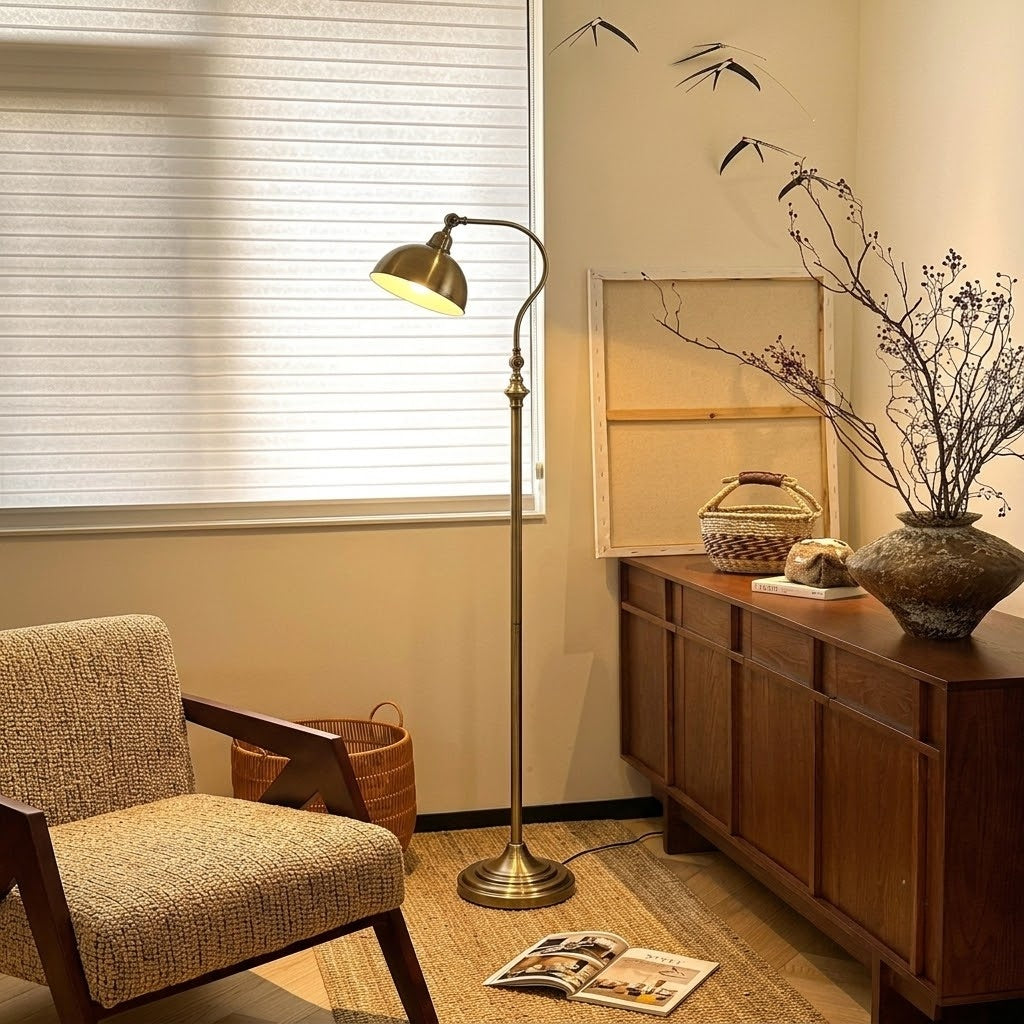 Adjustable Metal Reading Floor Lamp