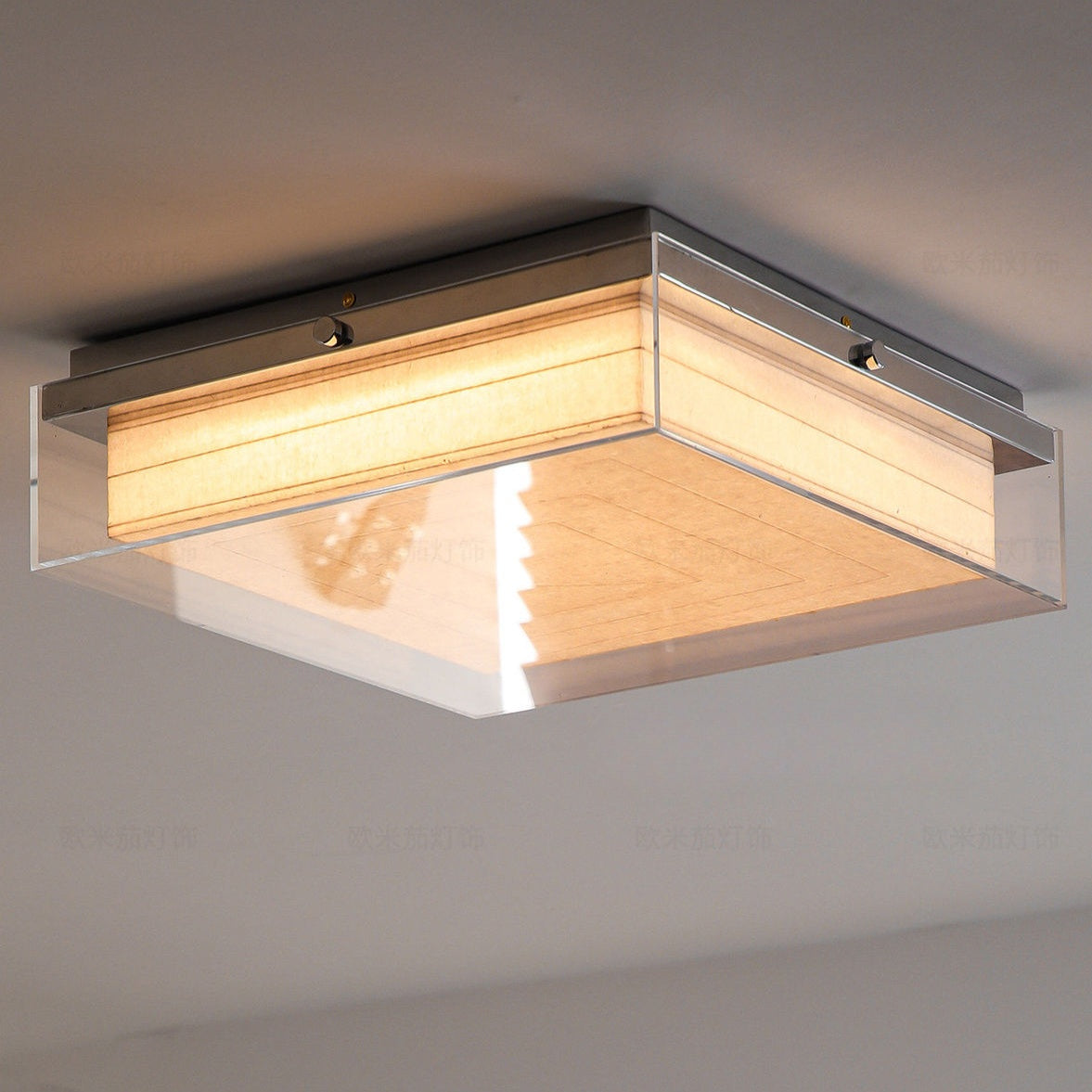 Layered Square Acrylic Flush Mount