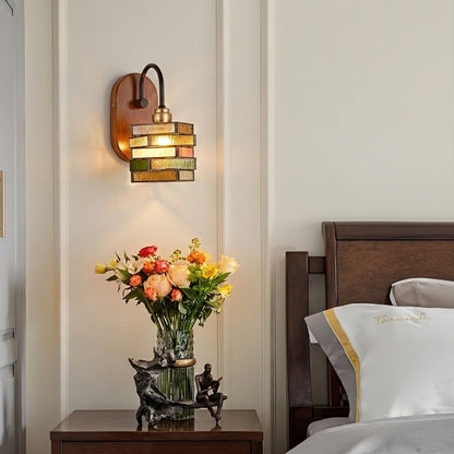 Geometric Stained Glass Wall Light