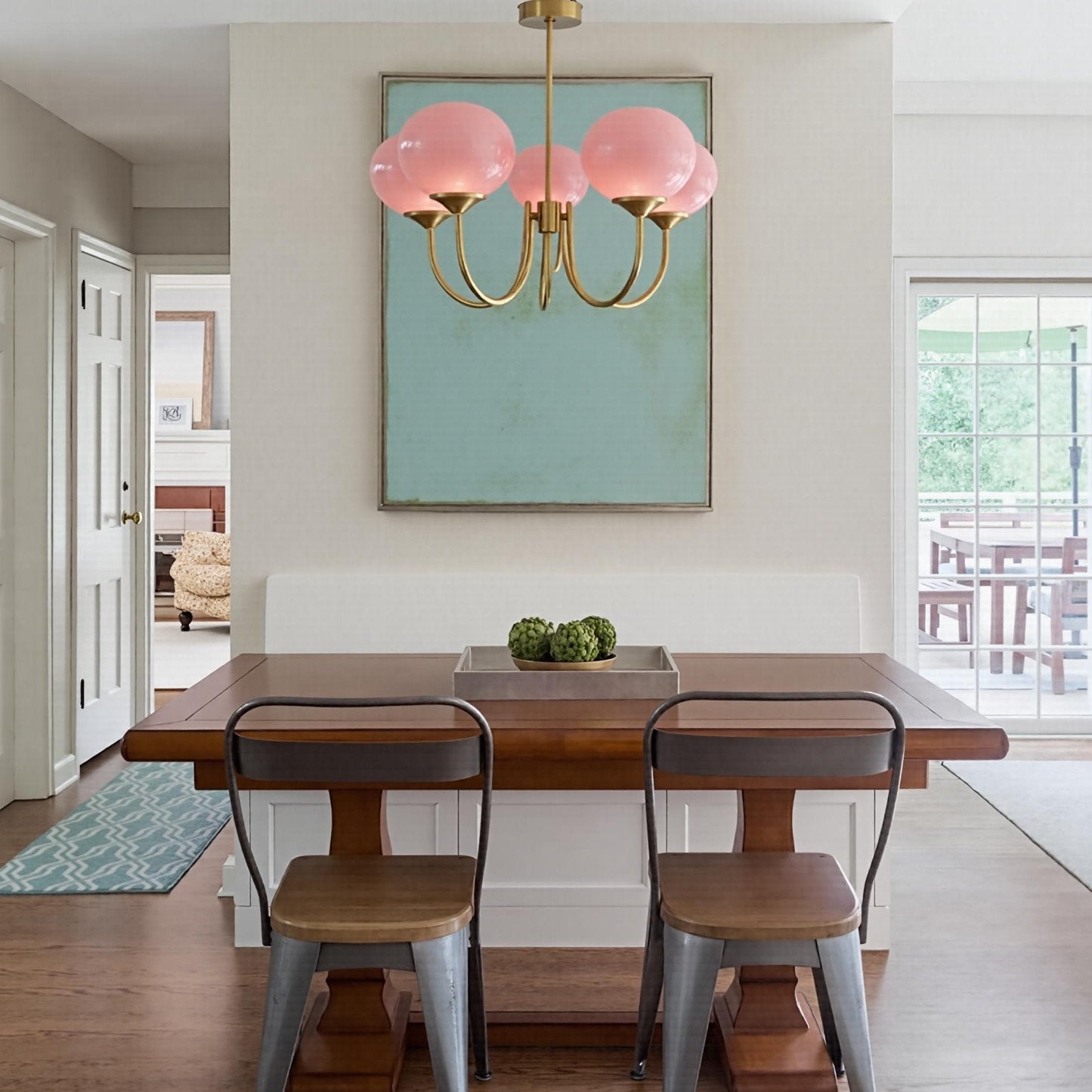 Candy Colour Gooseneck Globe Chandelier