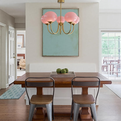 Candy Colour Gooseneck Globe Chandelier
