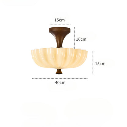 Vintage French Glass Ceiling Light