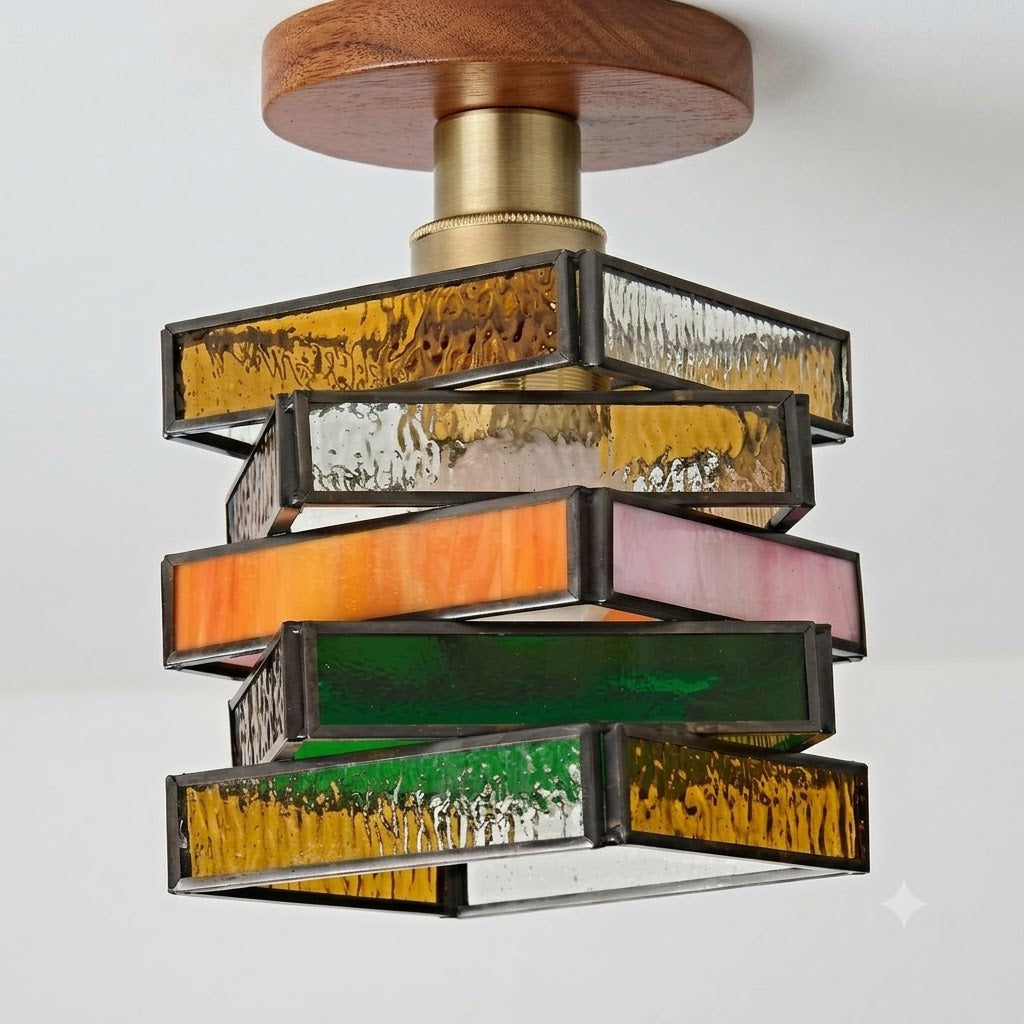 Handcrafted Stained Glass Ceiling Light