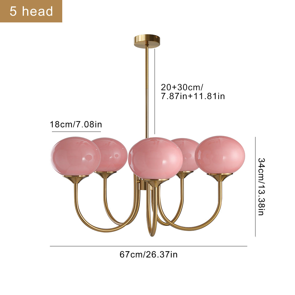 Candy Colour Gooseneck Globe Chandelier