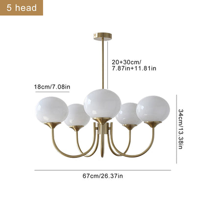Candy Colour Gooseneck Globe Chandelier