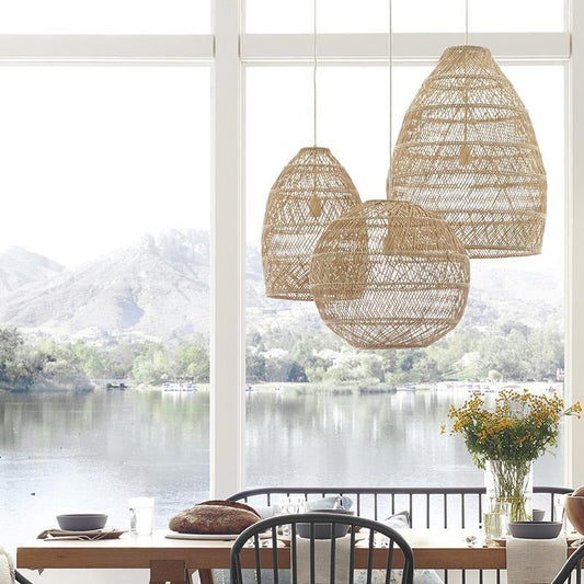 Rattan Woven Lantern Chandelier