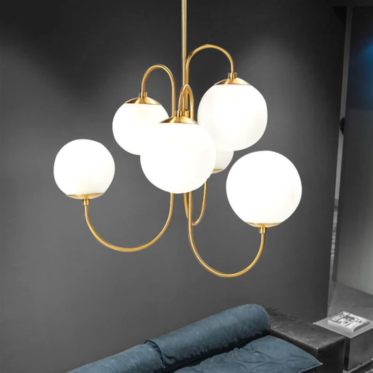 Gooseneck Orb 6-Light Chandelier