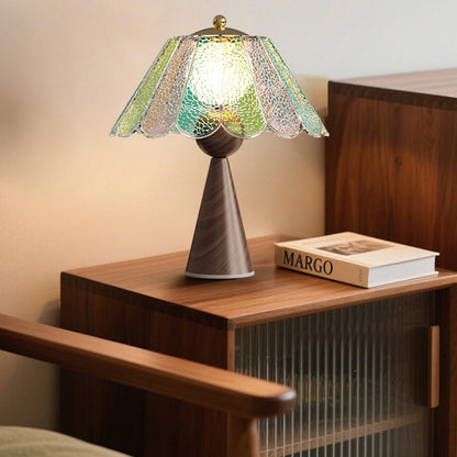 French Retro Glass Bedside Night Lamp