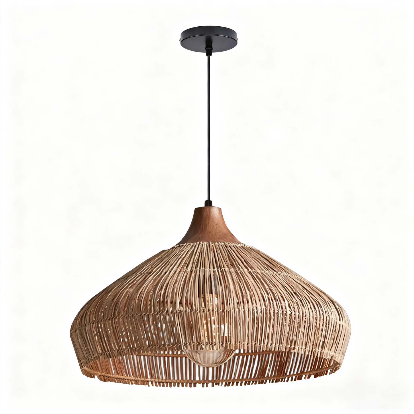 Hand-Woven Rattan Coastal Dome Lamp
