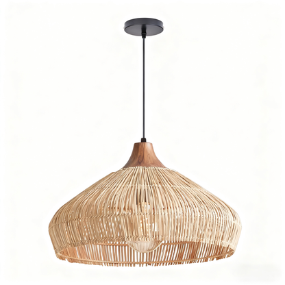 Hand-Woven Rattan Coastal Dome Lamp