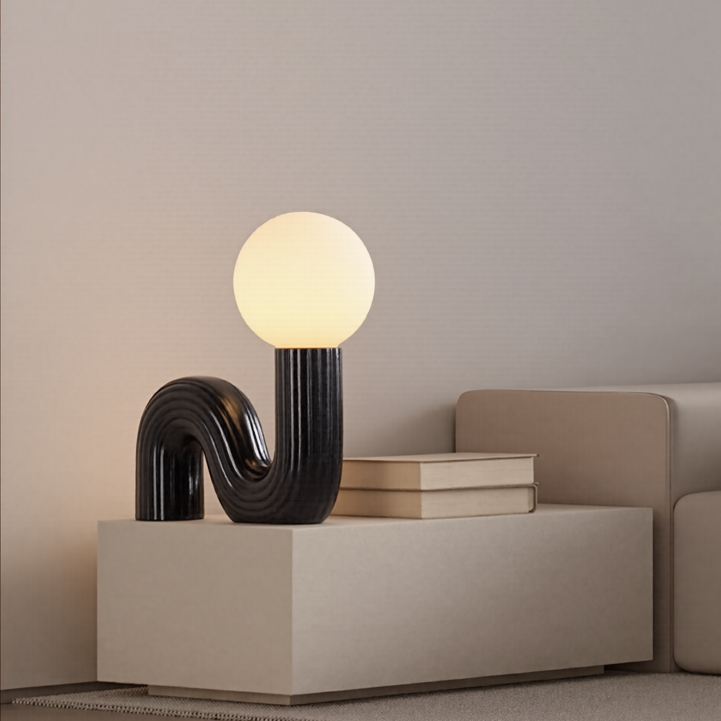 Memphis Wavy Ribbed Ceramic Table Lamp