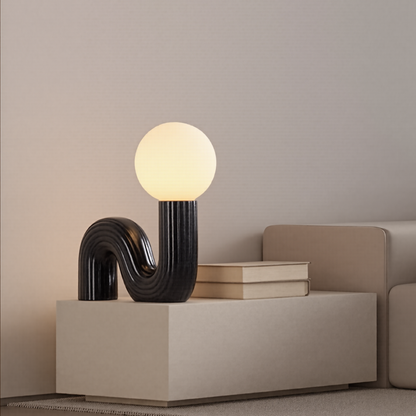 Memphis Wavy Ribbed Ceramic Table Lamp