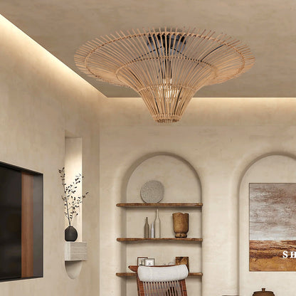 Large 80cm Rattan Pendant Light