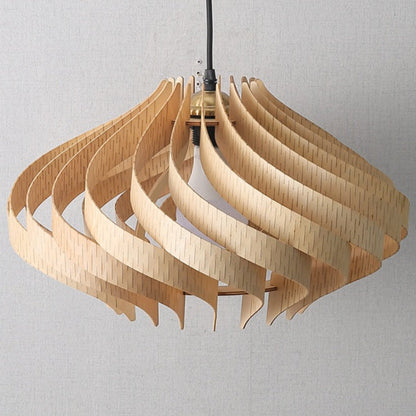 Twisted Wood Ribbon Pendant Light