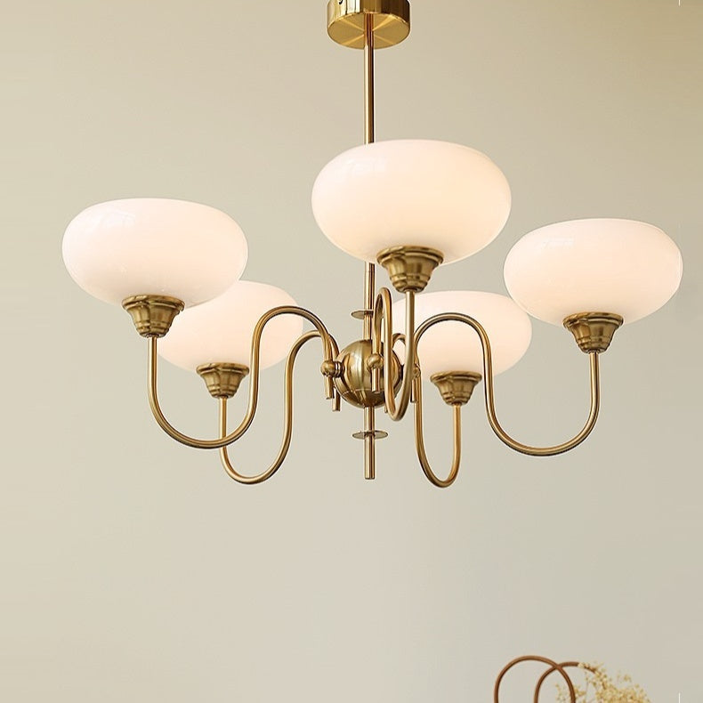 French Retro Gooseneck Globe Chandelier