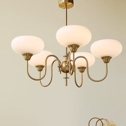 French Retro Gooseneck Globe Chandelier