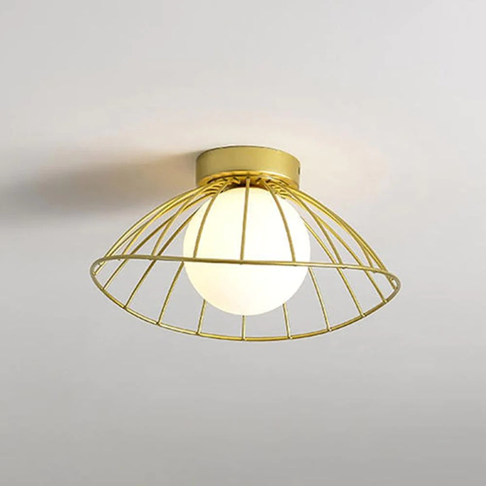 Nordic Straw Hat Metal Pendant Light
