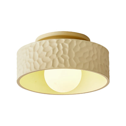 Cream Circular Hallway Ceiling Lamp